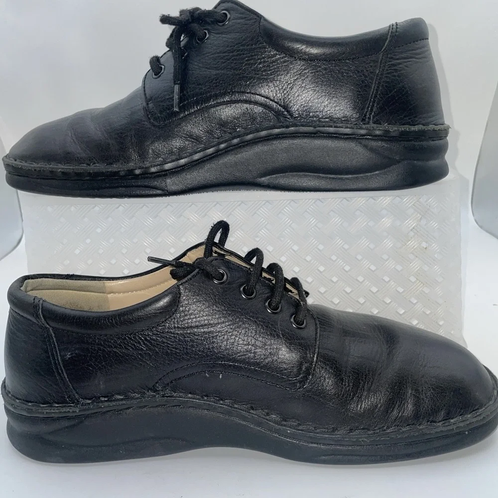 Finn Comfort Men's Oxford Shoes Sneakers Black Size US 8 Lace Up Leather Germany